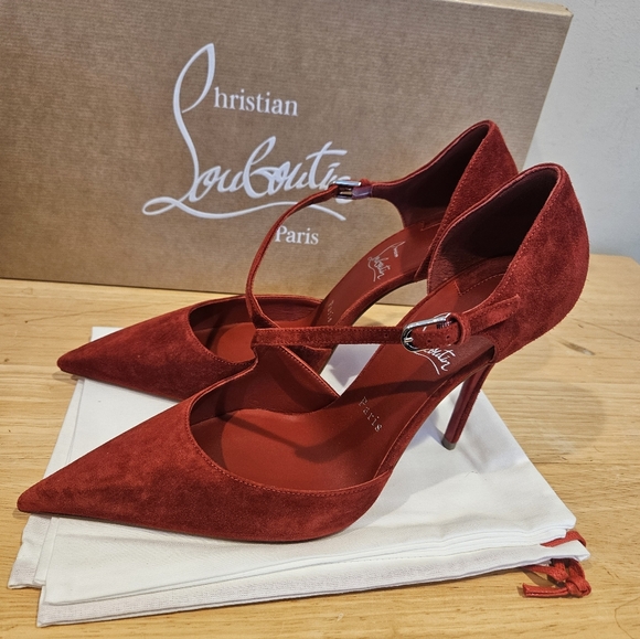 New Christian Louboutin Miss Ziggyta 100 Suede Pump Women's Sz 39.5 $1100 - Picture 4 of 8